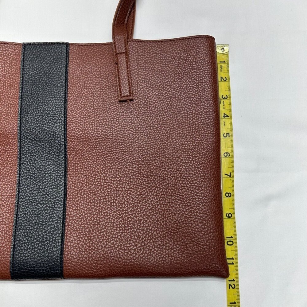 VINCE CAMUTO Tumbled Brown Vegan Leather Tote - Picture 10 of 13